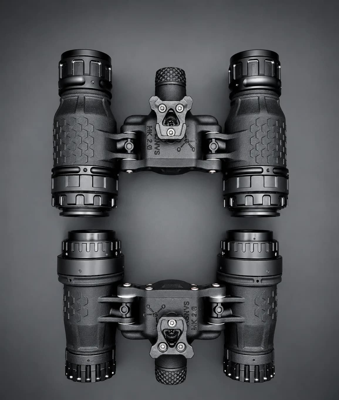 LAB-NVS MK2 16 mm et 18 mm vues de dessus, housings imprimés en MJF PA11